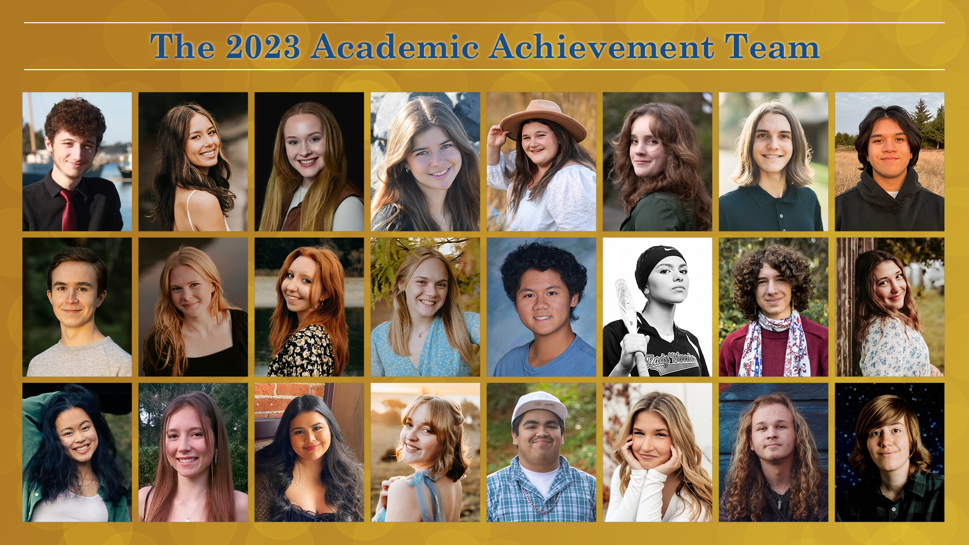 Collage of the 2023 Academic Achievement Team